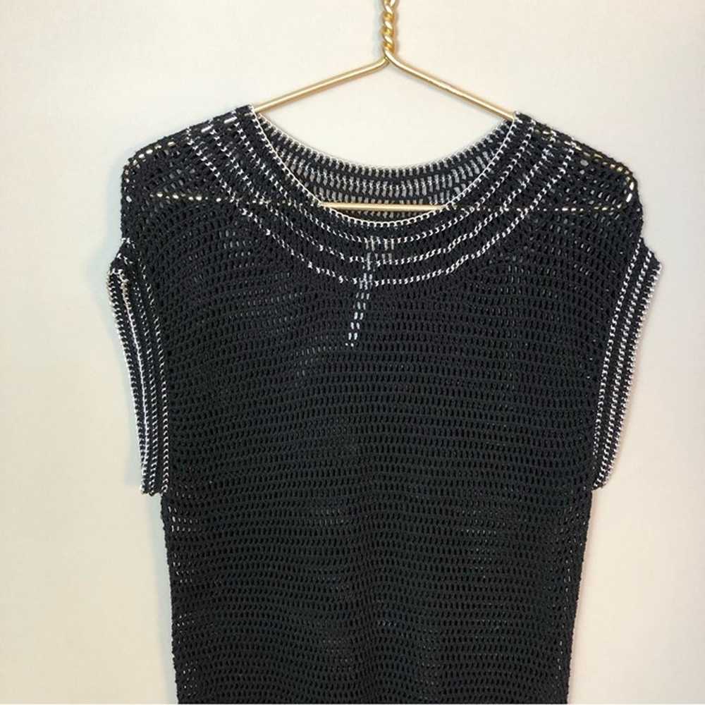 Rachel Roy black crochet see through silver chain… - image 7