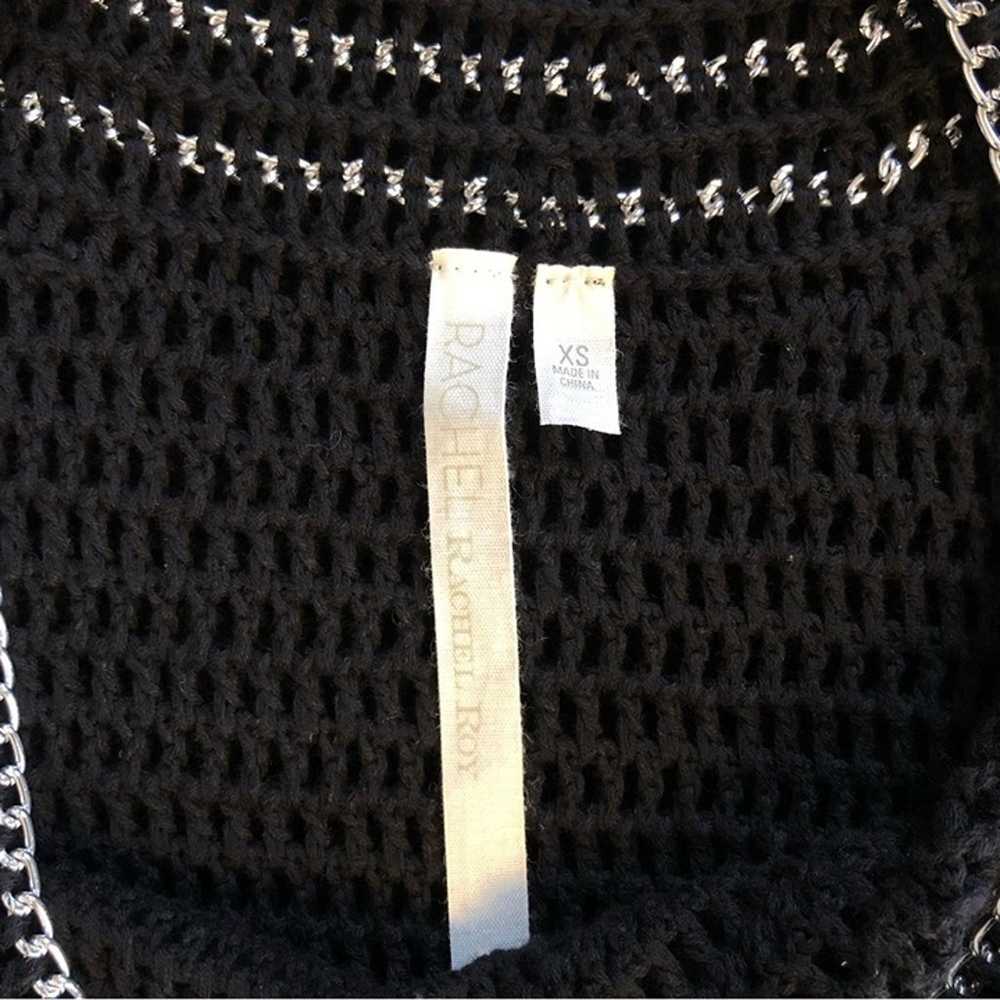 Rachel Roy black crochet see through silver chain… - image 8