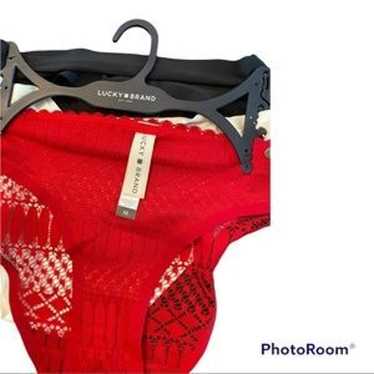 Lucky Brand womens underwear 3 pairs Red off whit… - image 1