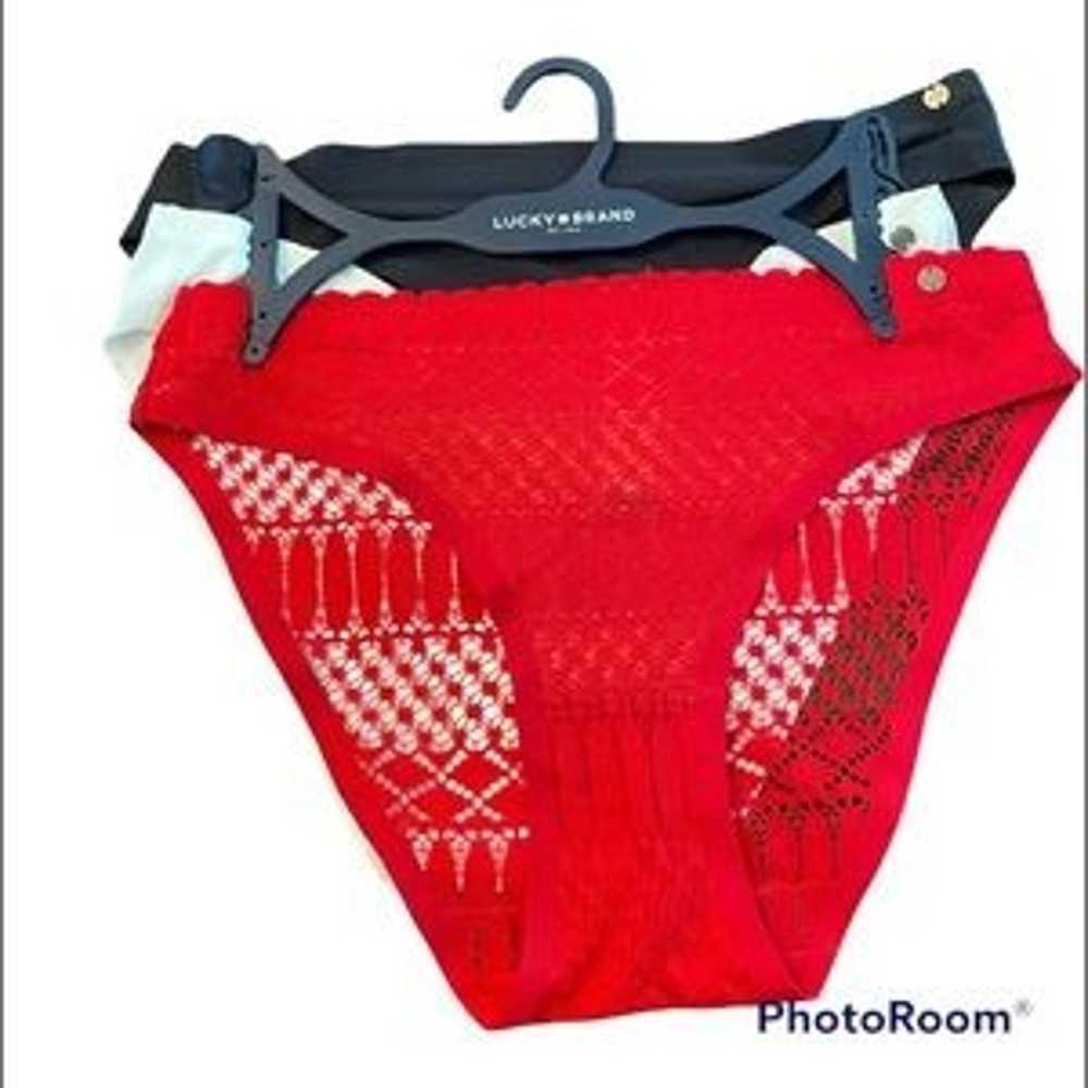 Lucky Brand womens underwear 3 pairs Red off whit… - image 3