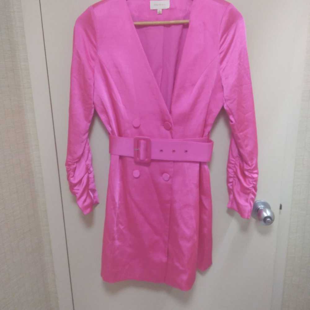 Desighner Pink Midi Dress w/Belt - image 10