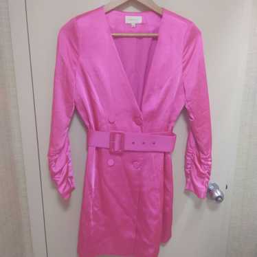 Desighner Pink Midi Dress w/Belt - image 1