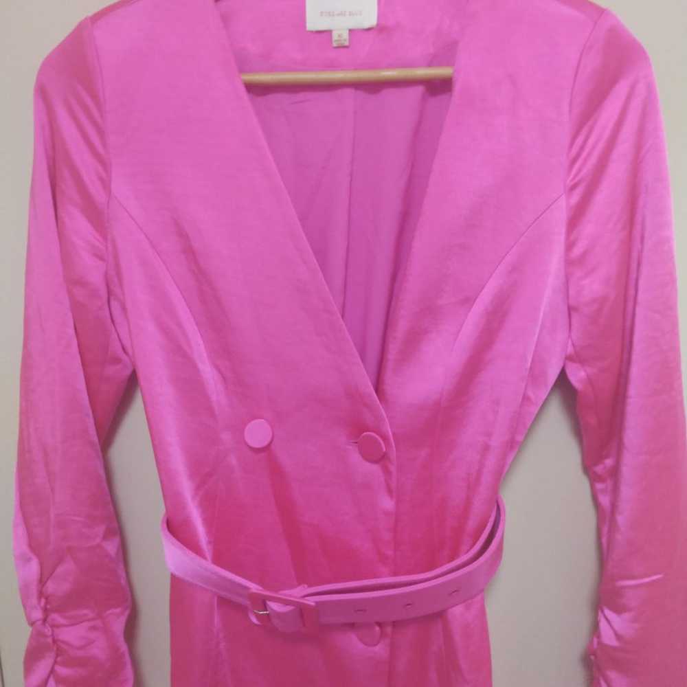 Desighner Pink Midi Dress w/Belt - image 3