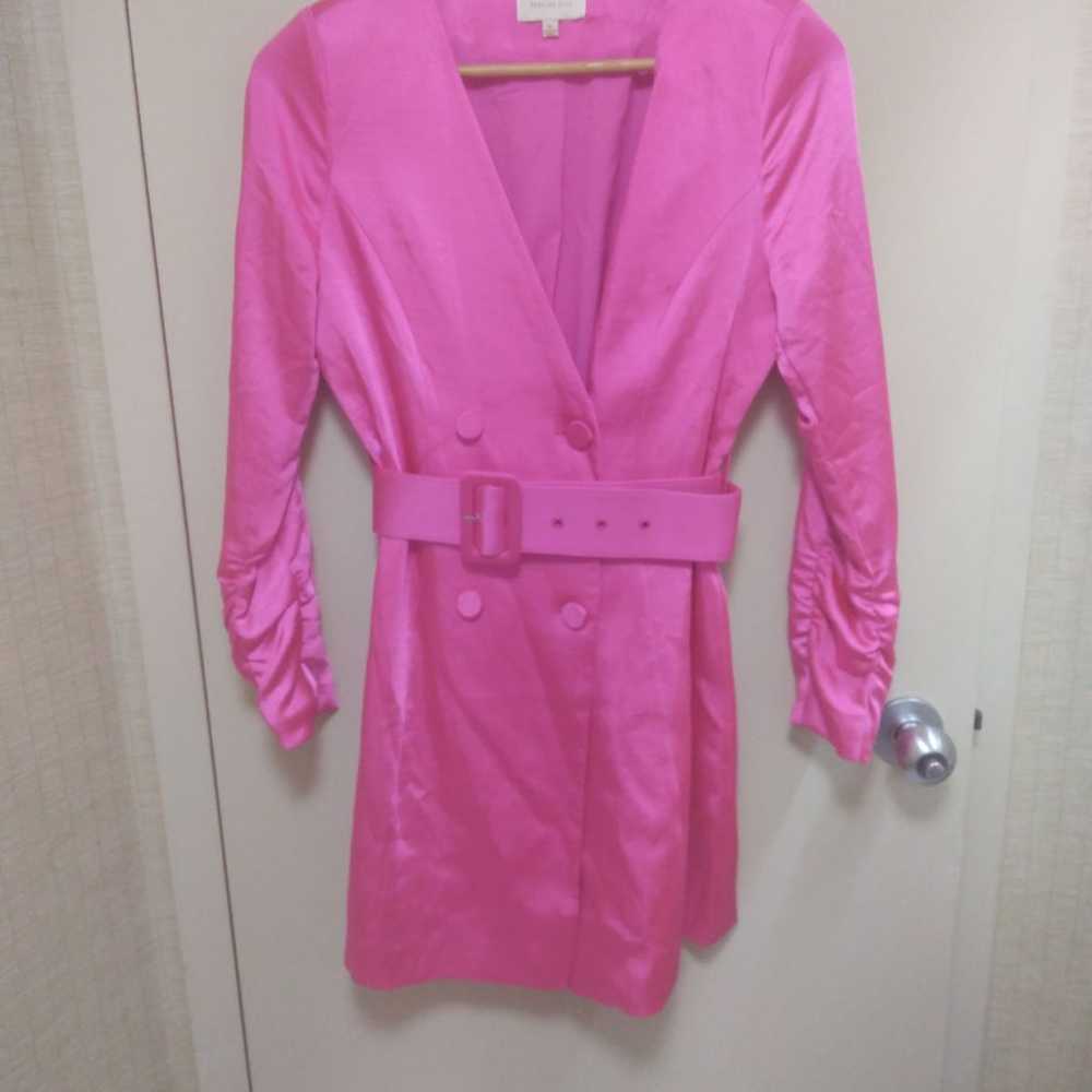Desighner Pink Midi Dress w/Belt - image 7