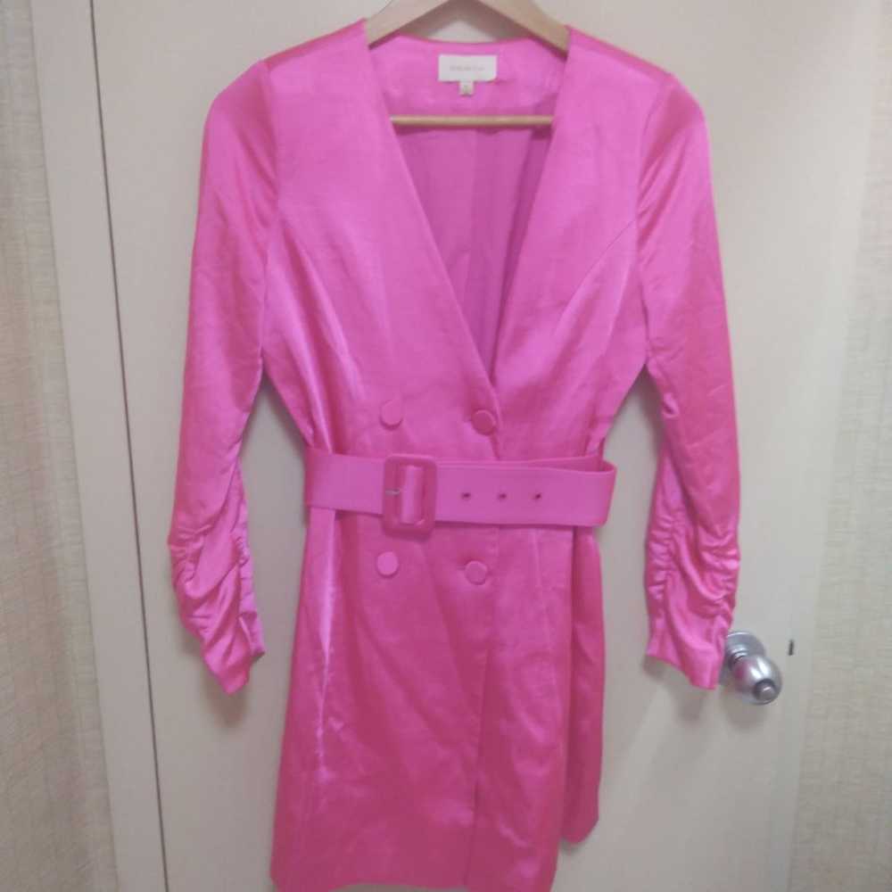 Desighner Pink Midi Dress w/Belt - image 8