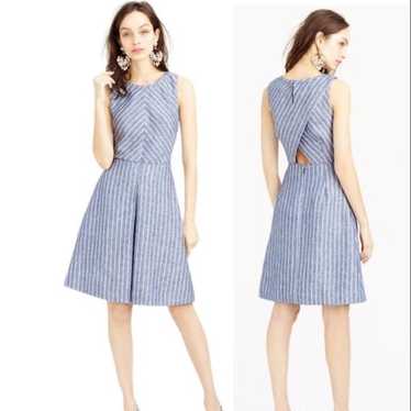 j.crew linen chevron striped dress (Size 2) - image 1