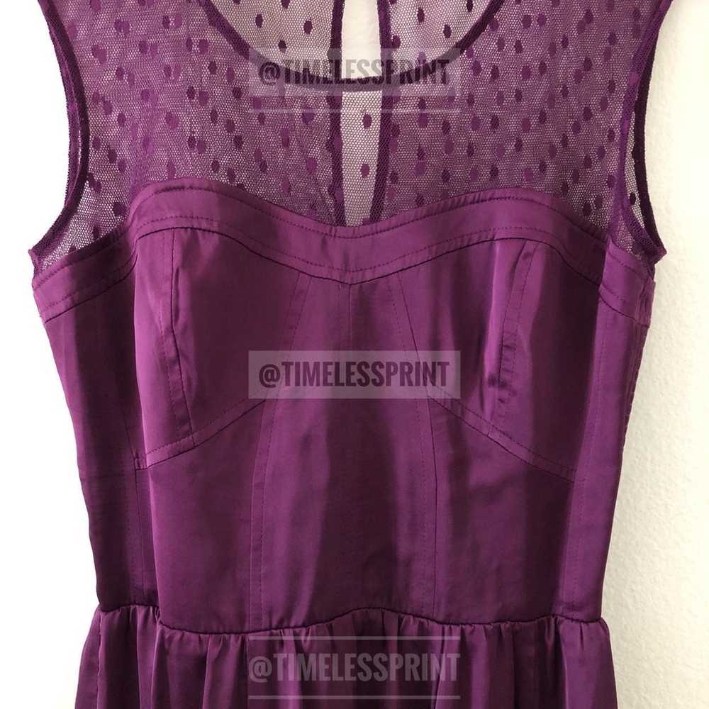 GUESS Purple Silk-like/Dotted Sheer Dres - image 3