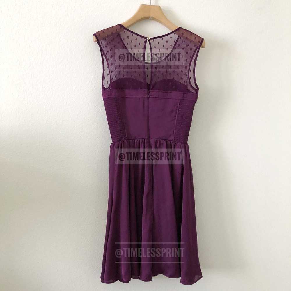 GUESS Purple Silk-like/Dotted Sheer Dres - image 4