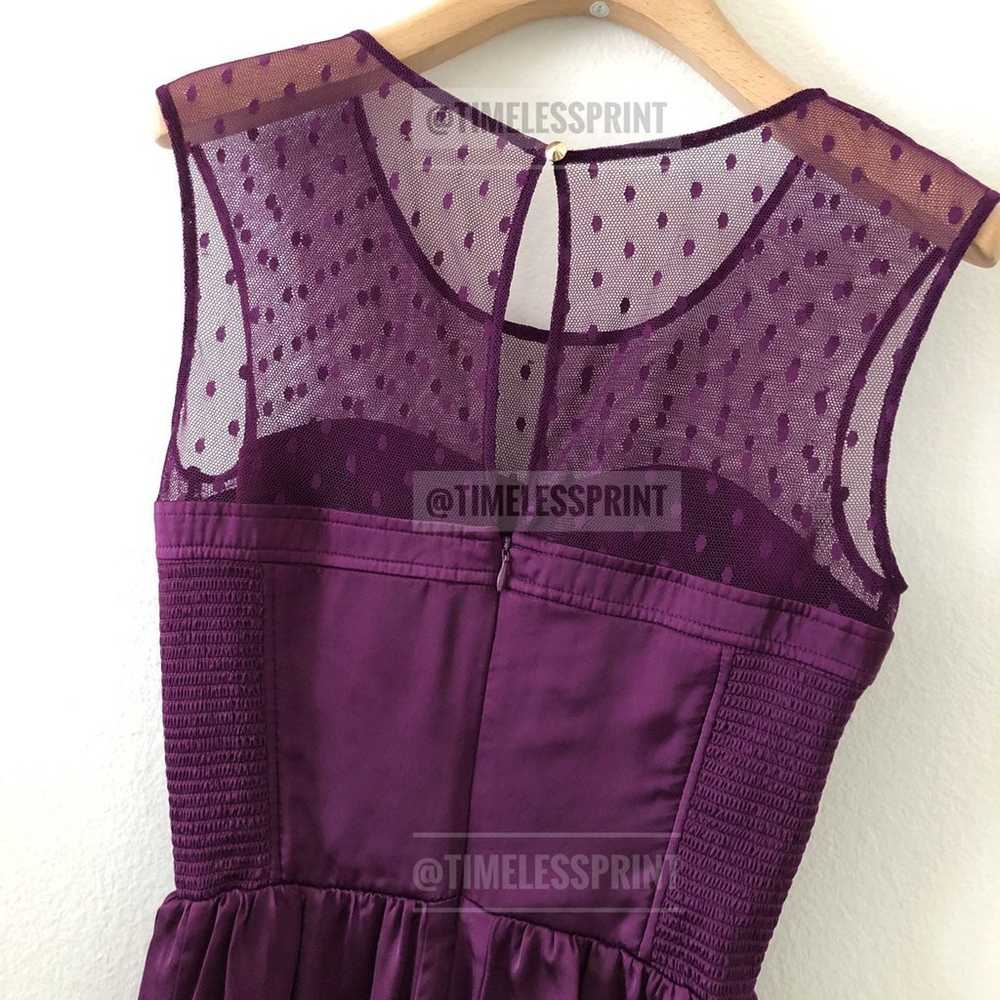 GUESS Purple Silk-like/Dotted Sheer Dres - image 5