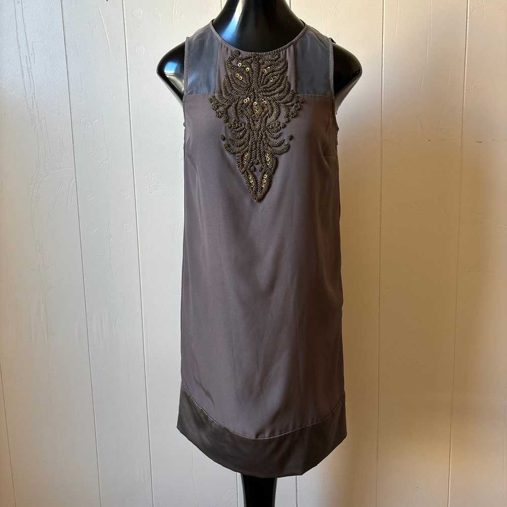 Ted Baker Heavily Beaded Taupe and Gold Sleveless… - image 3