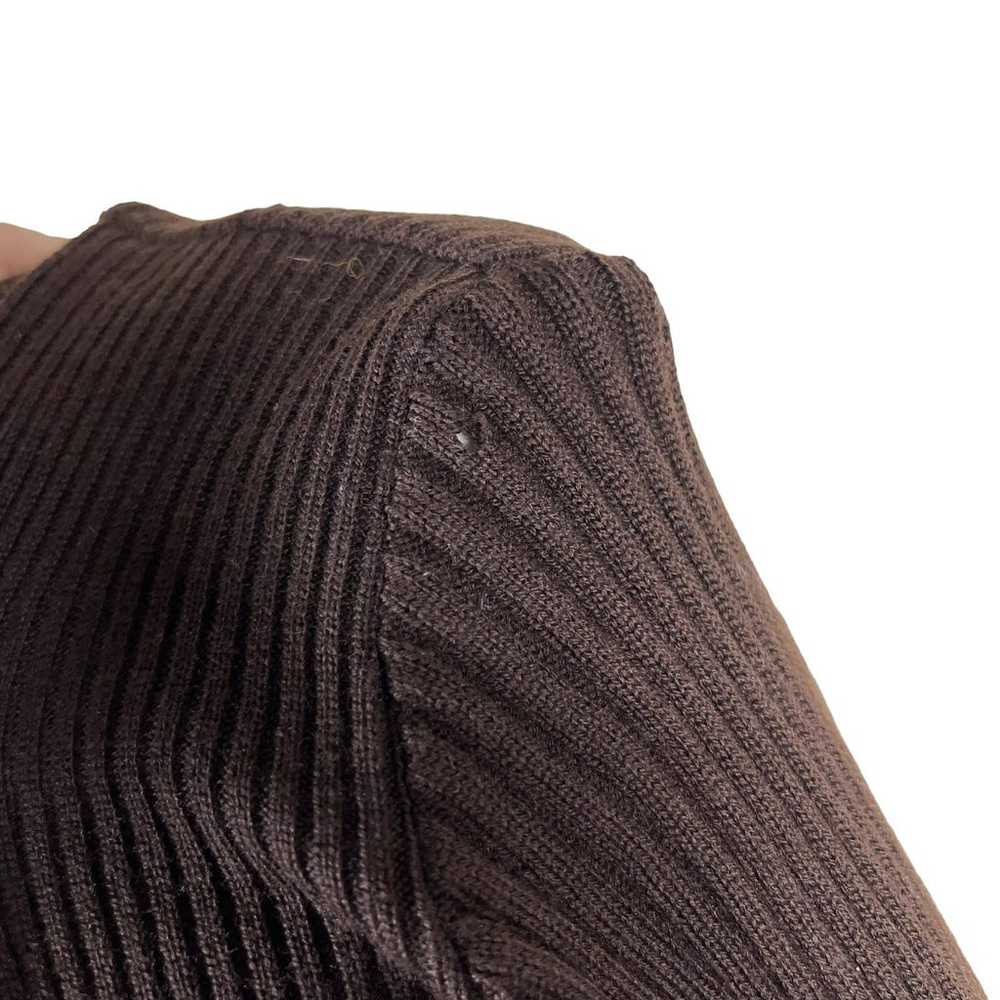 Marimekko Sweater Dress Midi Brown Ribbed Long Sl… - image 5