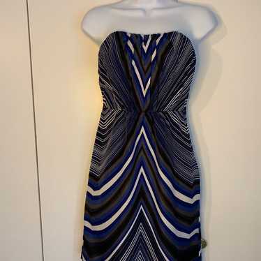 The Limited women’s blue striped strapless mini d… - image 1