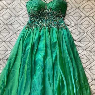 Green Ombré Ballroom Prom Dress Size 1/2 - image 1