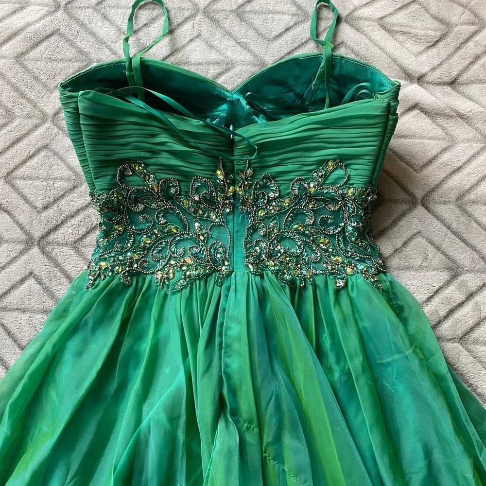 Green Ombré Ballroom Prom Dress Size 1/2 - image 2