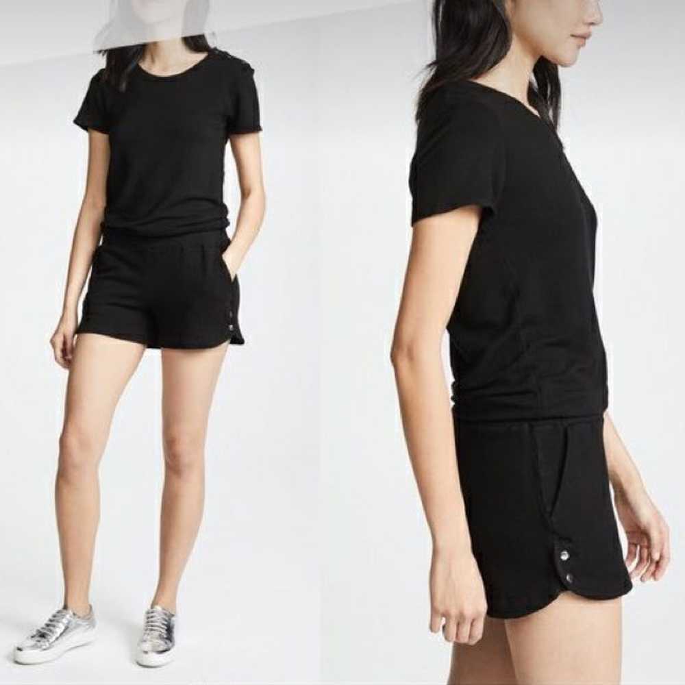 MONROW Super soft Black French Terry Shorts Rompe… - image 3