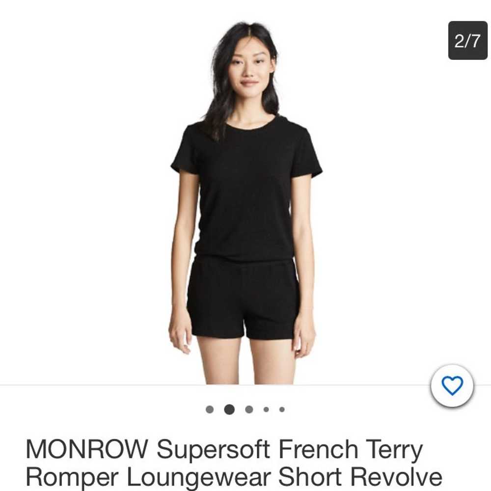 MONROW Super soft Black French Terry Shorts Rompe… - image 8