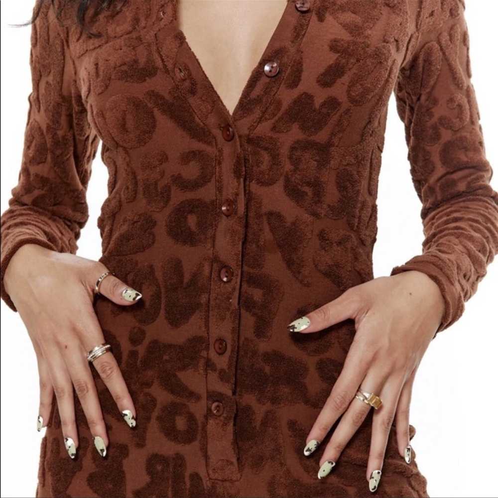 JADED LONDON SIZE 6 TOWELLING PLAYSUIT IN BROWN S… - image 2