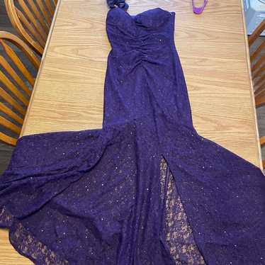 Purple Lacey Mermaid Formal Dress - image 1