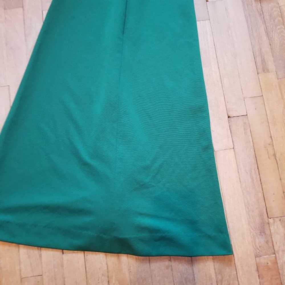Vintage Solid Dark Green Long Sleeve A Line Maxi … - image 2