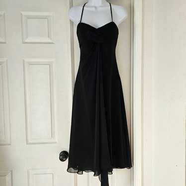 Black asymmetrical formal party dress - image 1