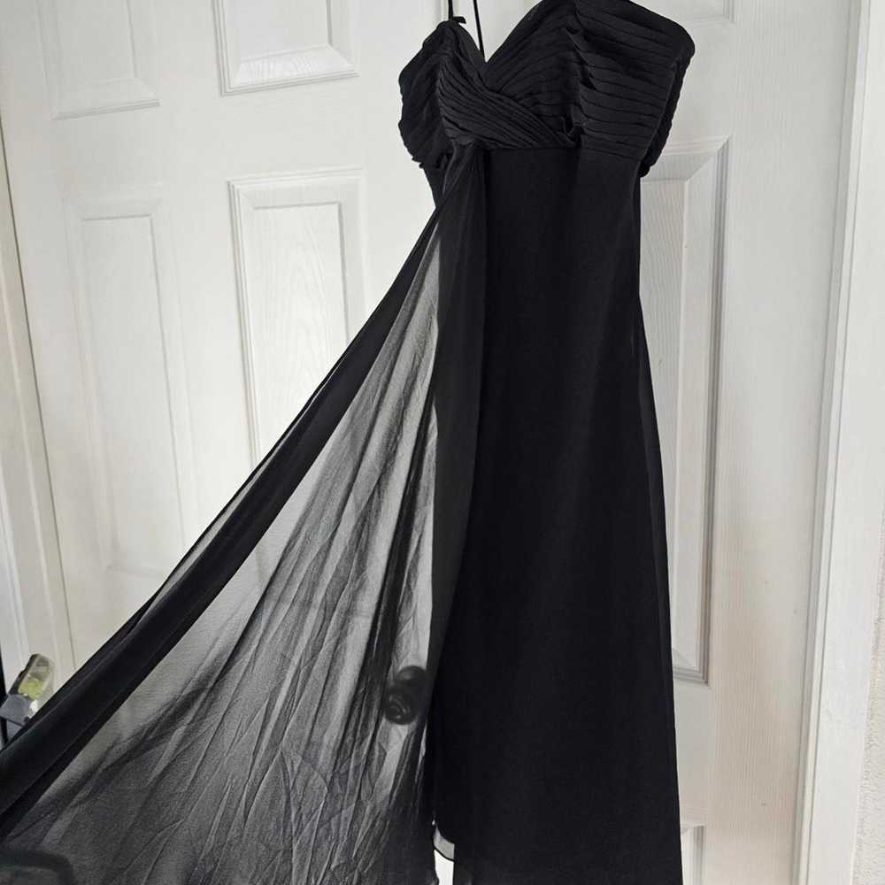 Black asymmetrical formal party dress - image 4