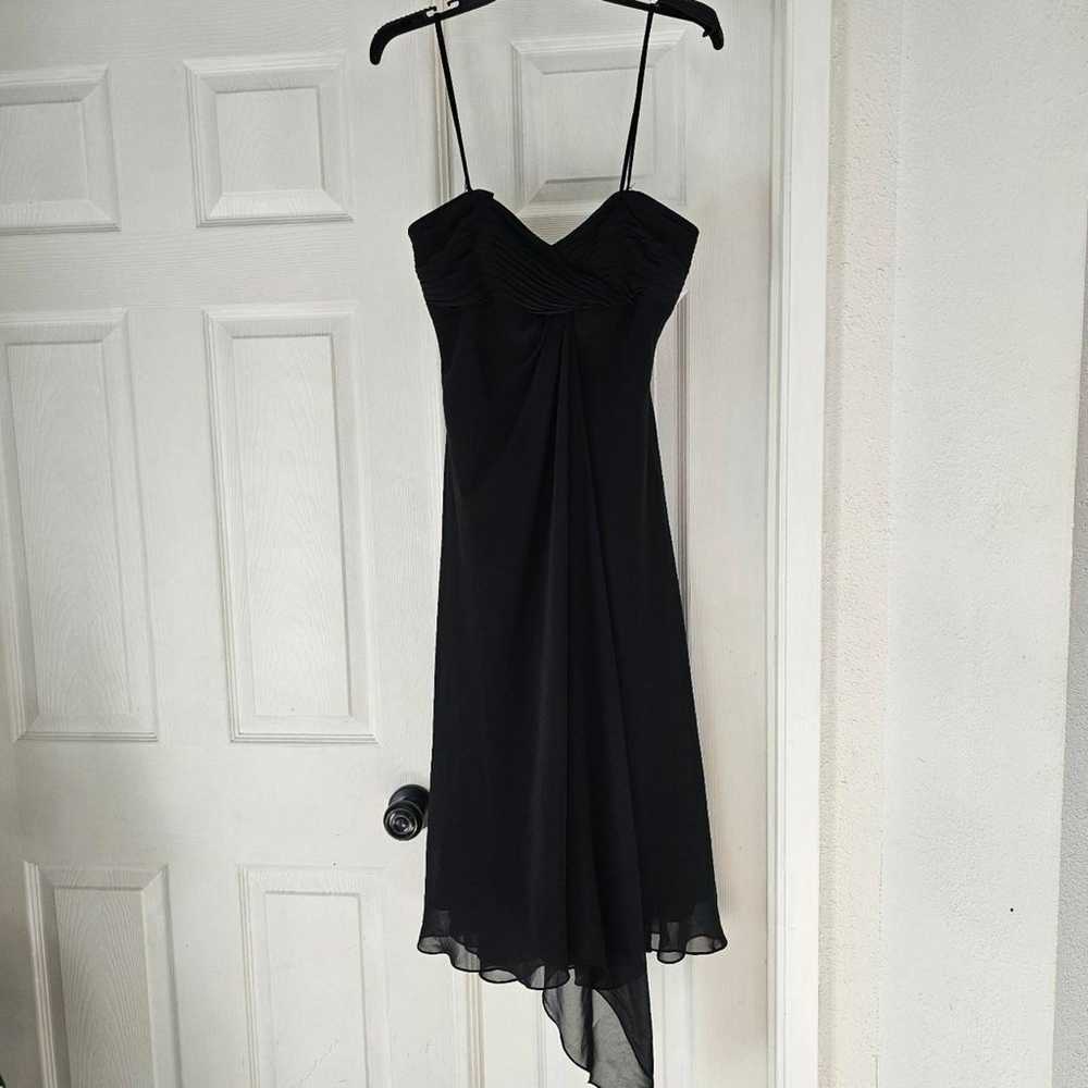 Black asymmetrical formal party dress - image 5