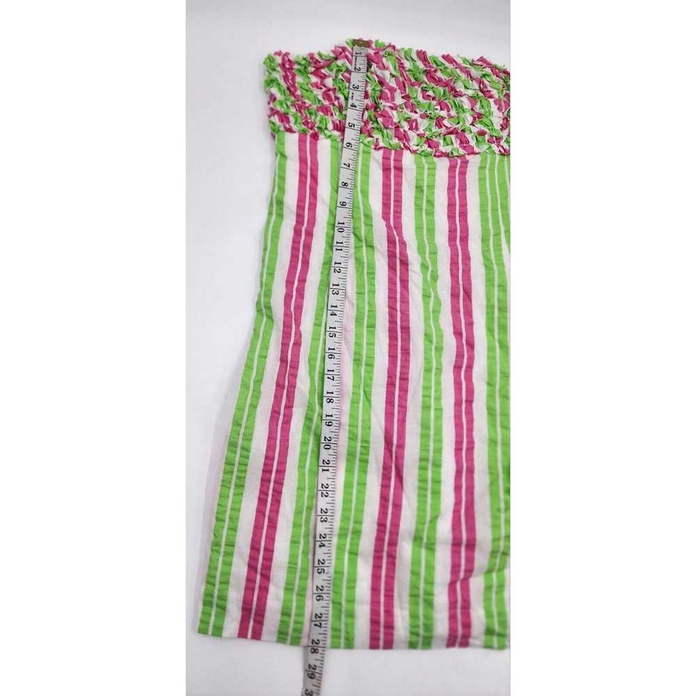 Lilly Pultizer Straples Mini Dress Pink Green Str… - image 10