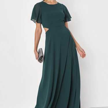 Garden Bliss Emerald Green Cutout Maxi Dress