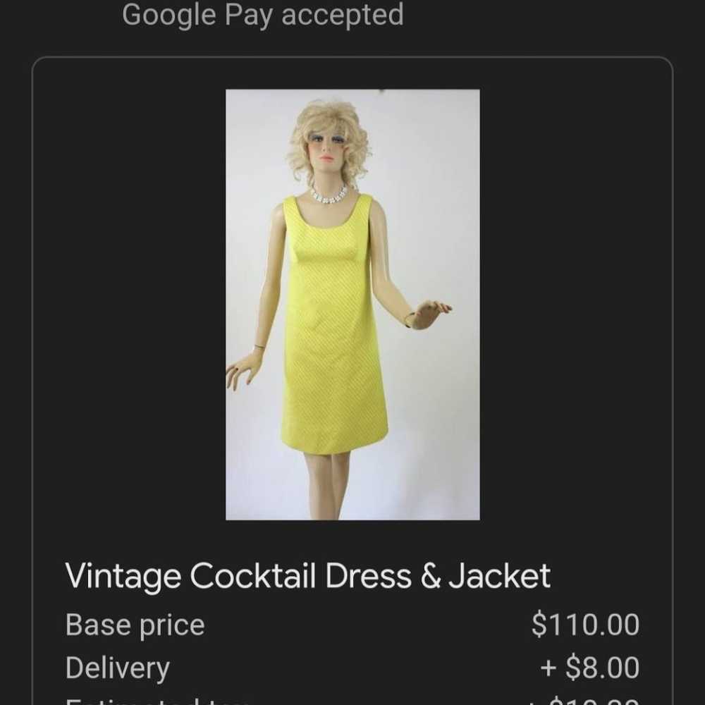 Vintage Abbott East Yellow Cocktail Dress with Ja… - image 12