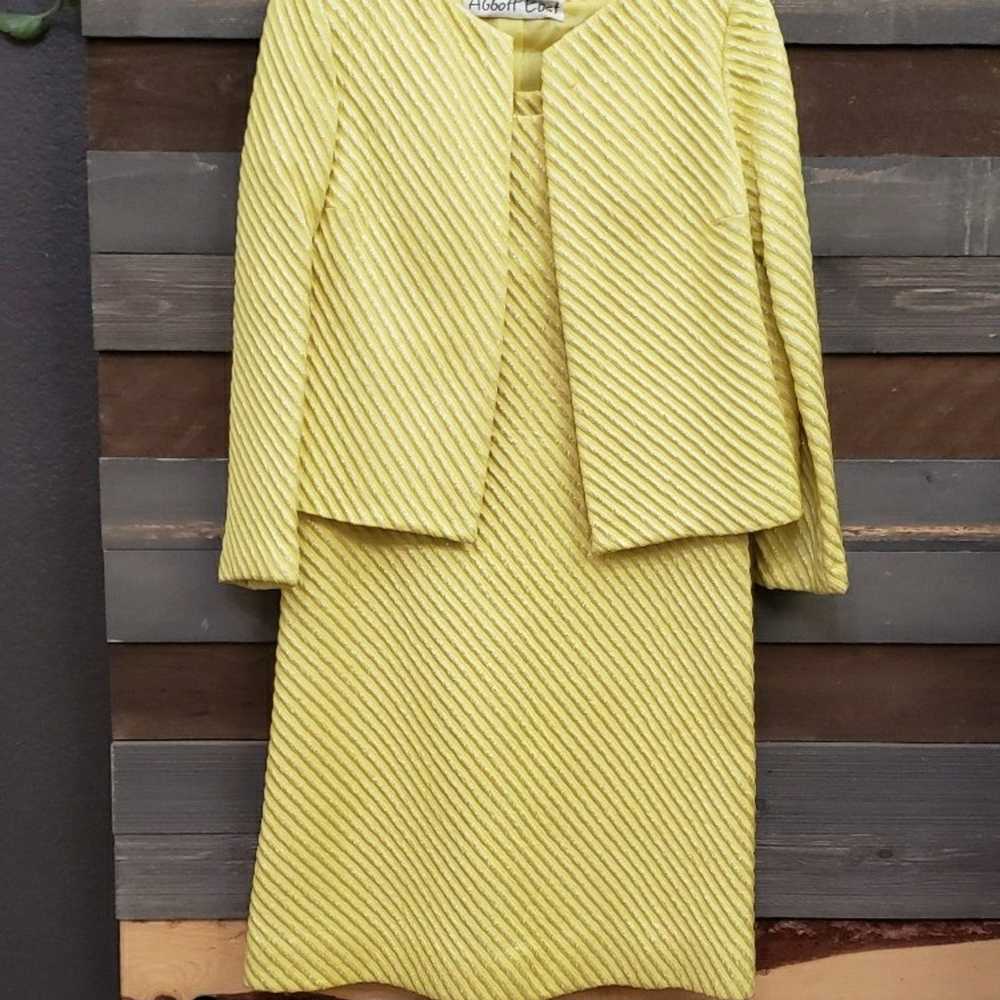 Vintage Abbott East Yellow Cocktail Dress with Ja… - image 1