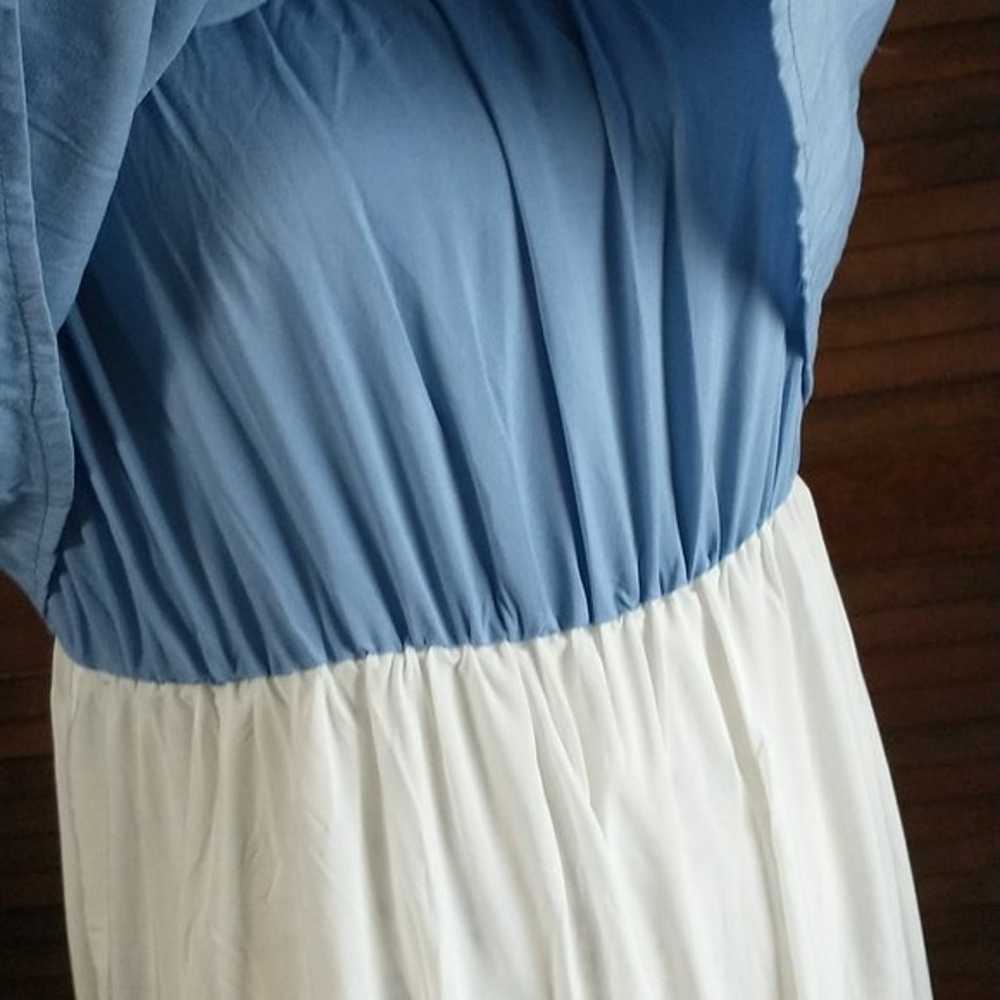 Blue and White Maxi Dress - image 10