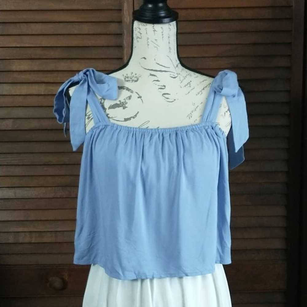 Blue and White Maxi Dress - image 2