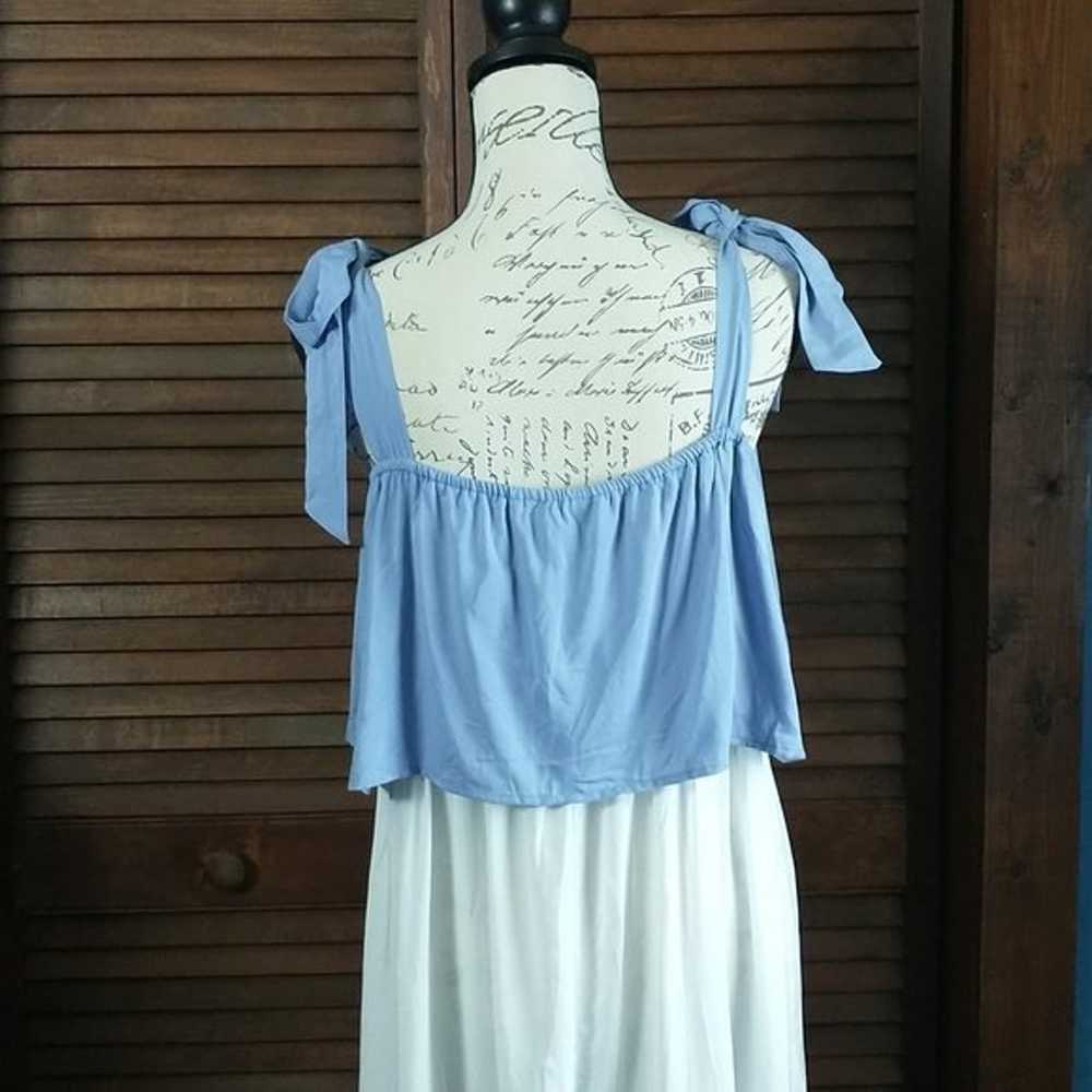 Blue and White Maxi Dress - image 8