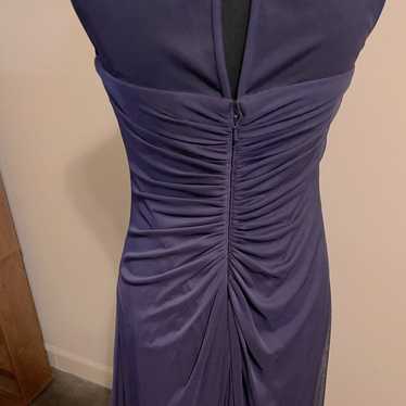 David’s Bridal Purple Long Mesh Dress with Illusi… - image 1