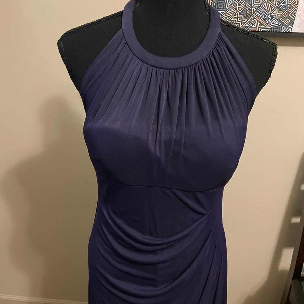 David’s Bridal Purple Long Mesh Dress with Illusi… - image 2