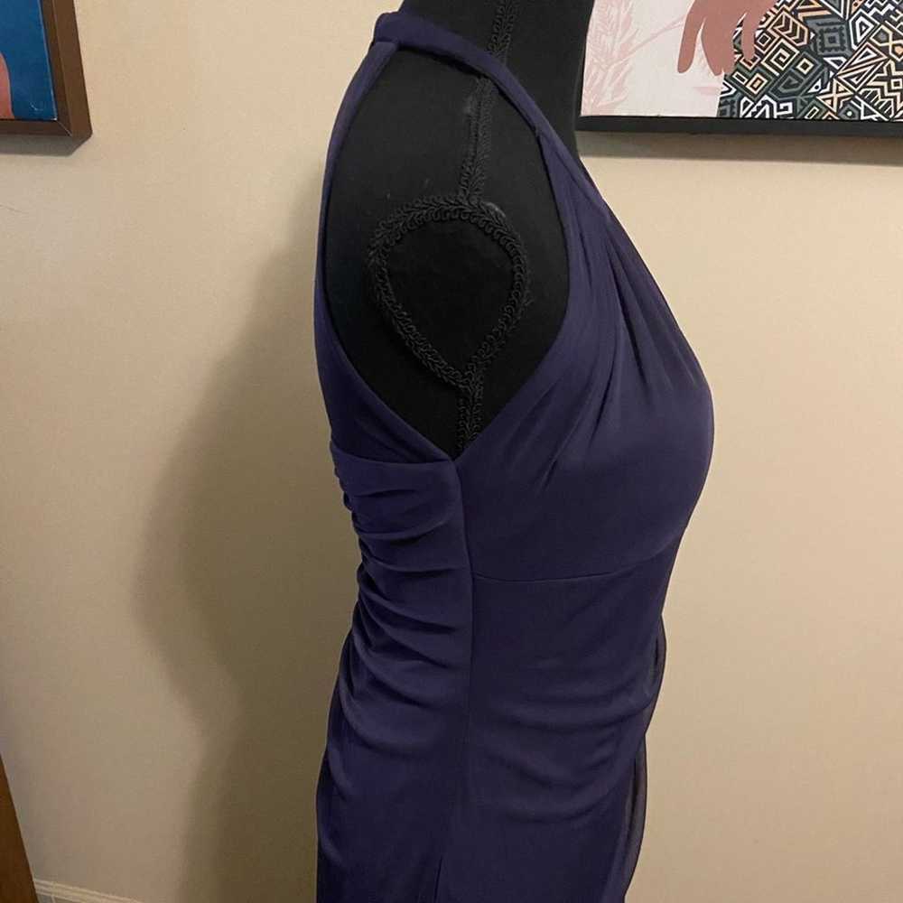 David’s Bridal Purple Long Mesh Dress with Illusi… - image 3