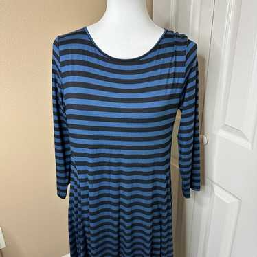 Comfy USA Blue Striped Dress