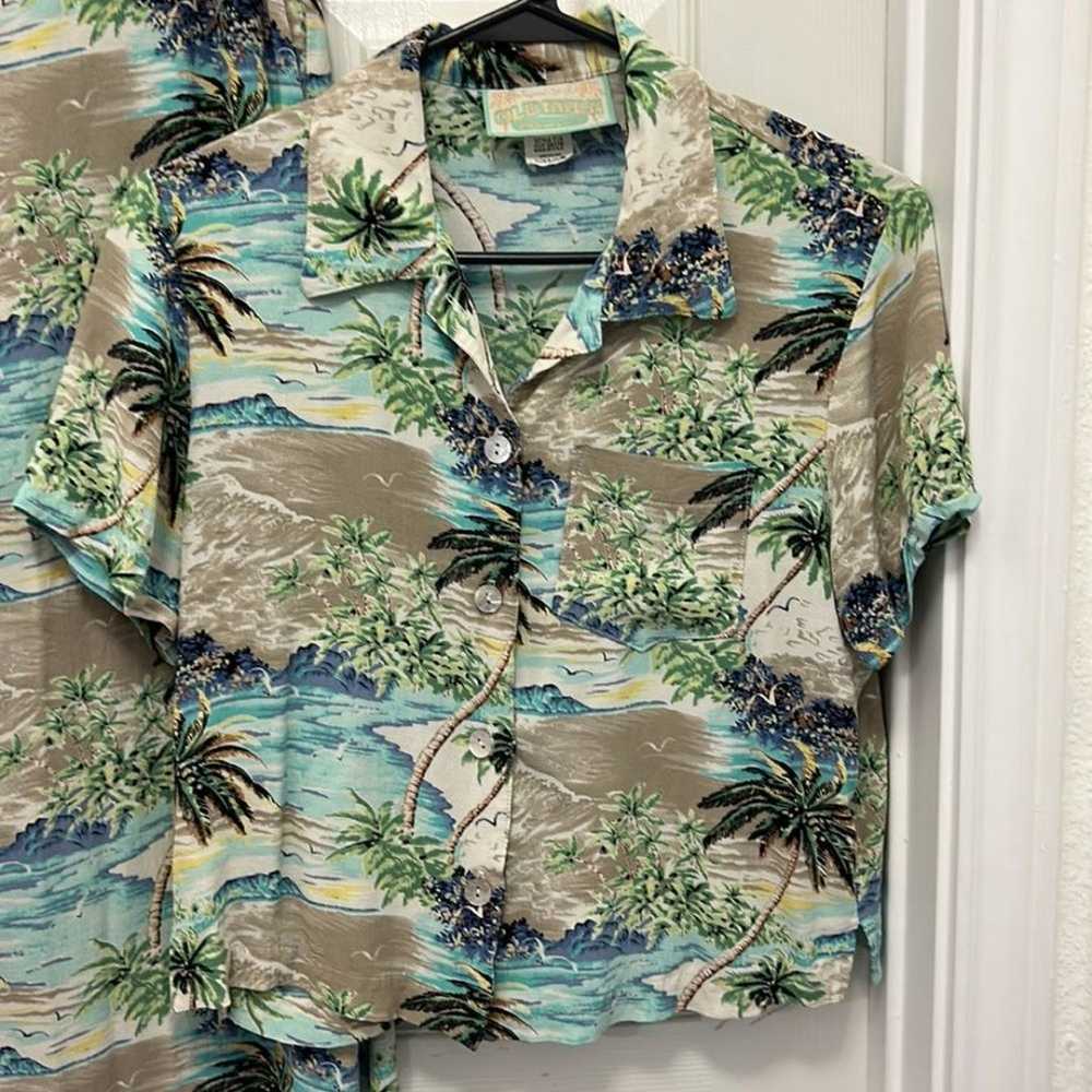 Old Maui Tropical Maxi Sundress W/Button Shirt Ja… - image 2