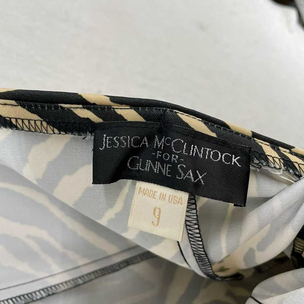 Jessica McClintock Gunne Sax Dress Sz 9 Zebra Ani… - image 9