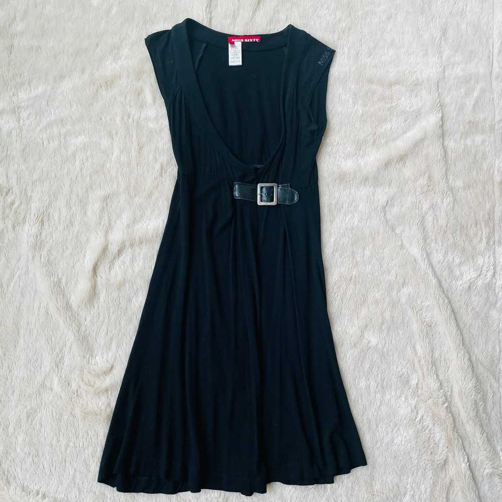 Miss sixty LBD wrap black dress size M - image 1