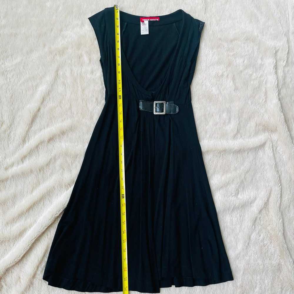 Miss sixty LBD wrap black dress size M - image 7