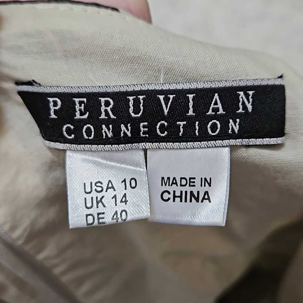Peruvian Connection silk/linen blend belted strip… - image 10