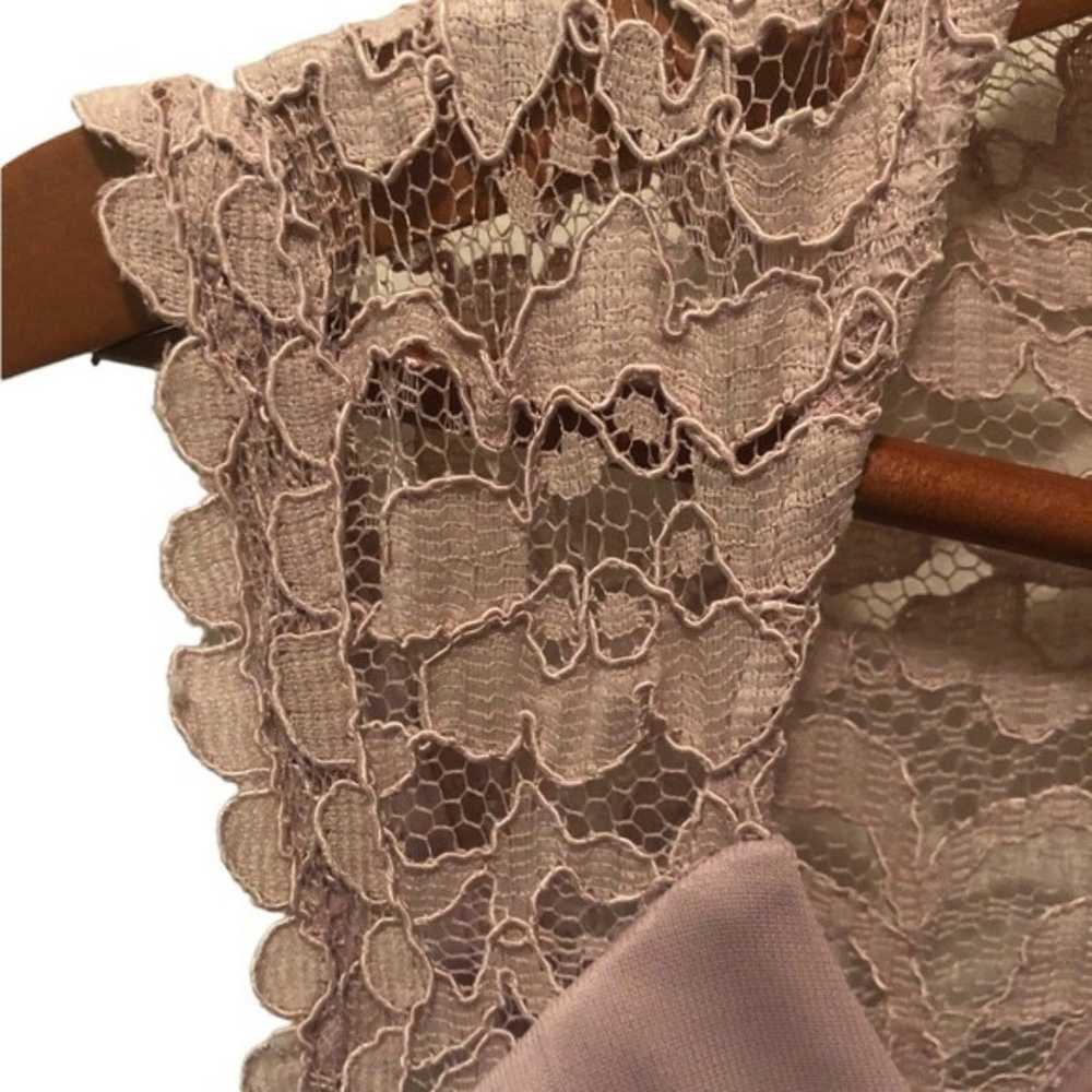 David Bridal Long Mesh Bridesmaid Dress Lace Cap … - image 6