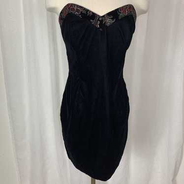 Vintage Scott McClintock velvet embroidered dress… - image 1