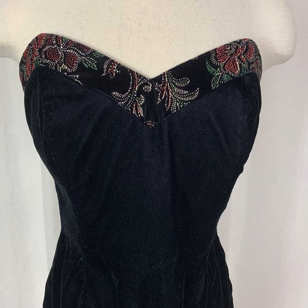 Vintage Scott McClintock velvet embroidered dress… - image 2
