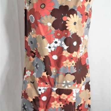 Vintage 60s FLOWER POWER CULOTTES Dress Romper Pl… - image 1