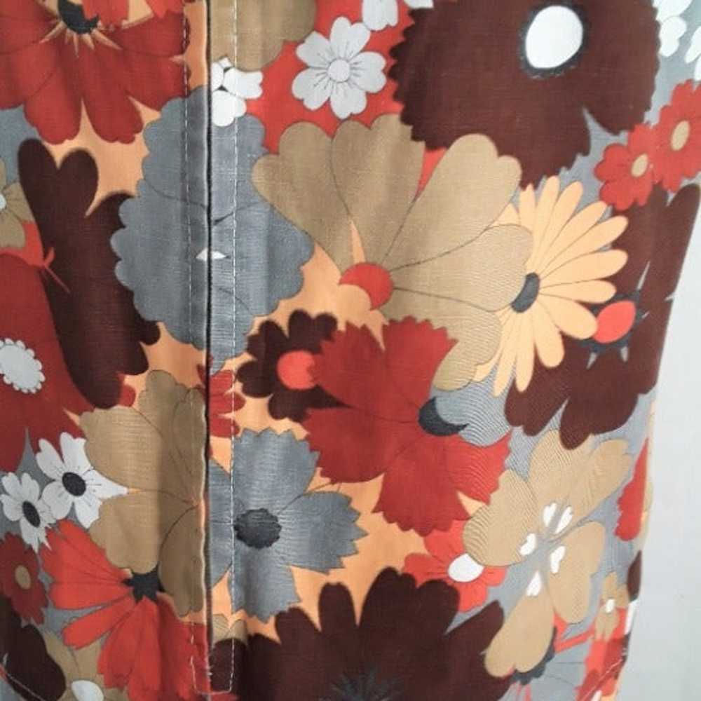 Vintage 60s FLOWER POWER CULOTTES Dress Romper Pl… - image 3