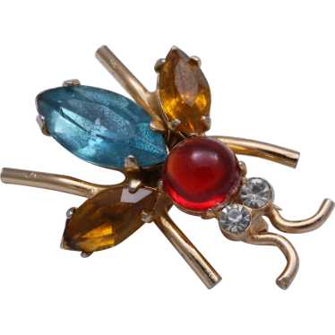 Coro Pegasus Brooch 1940s Sterling Jelly Belly Bug - image 1