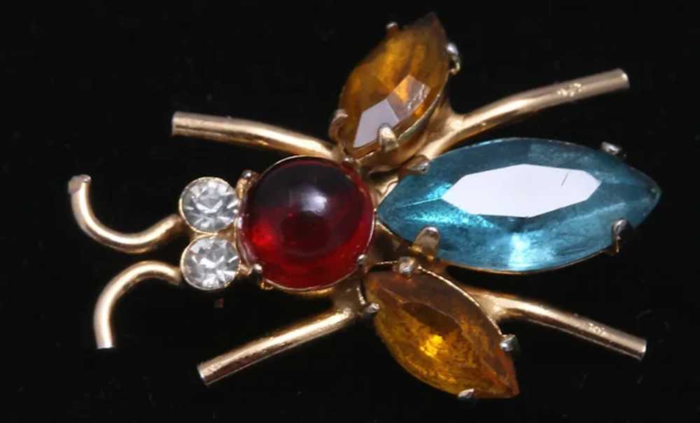 Coro Pegasus Brooch 1940s Sterling Jelly Belly Bug - image 3