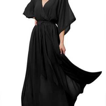 Women’s Summer Loose Kimono Maxi Dress Wrap V Nec… - image 1